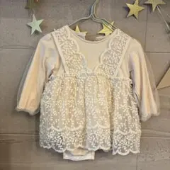 撮影時に1回着用　ベビードレス　長袖ロンパースタイプ　80㎝