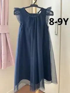 H&M ネイビー フォーマルドレス チュール　ワンピース　レース　スパンコール