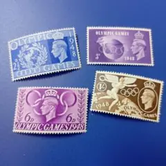 8162 外国切手 イギリス 1948年 ロンドンオリンピック大会 4種