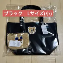 オールドテディワッペントートバッグ ブラック L ドアップテディL字