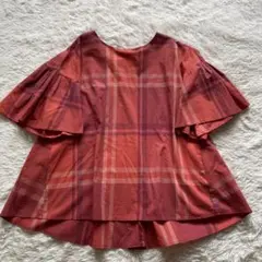 ♡美品♡ ミッシェルクラン　シャツ　ブラウス　チェック　Aライン フレア袖