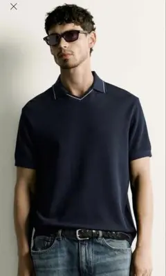[新作] ZARA レギュラーフィット コントラストポロシャツのサムネイル
