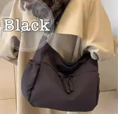 大容量 韓国 タッセル付き 斜めがけ ショルダーバッグ トートバッグブラック80