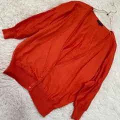 INDIVI カーディガン オレンジ 38 羽織り シンプル 華やか 重ね着