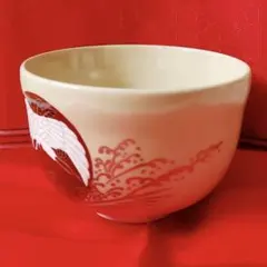 赤絵 窓絵『山水風景人物物語文』茶碗 抹茶碗/ 茶事 茶道具 - メルカリ