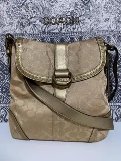 【美品】COACH コーチ F12852 シグネチャー ショルダーバッグ 肩掛け