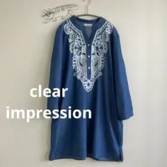 clear impression 刺繍デニムチュニックワンピースのサムネイル