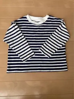 UNIQLO 長袖カットソー ボーダー　ネイビー×ホワイト 100