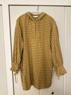 SLOBE citron. フード付きチェックシャツワンピース