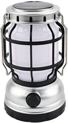★LEDランタン USB充電式 高輝度 【USB&ソーラー充電式】シルバー