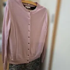 ユニクロ　ピンク 長袖カーディガン