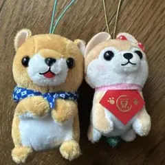 豆しば三兄弟 柴犬ぬいぐるみ ストラップ付き