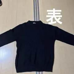 GU 黒 リブニットセーター XL