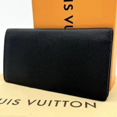 ルイヴィトン 折財布 札入れ タイガ ポルトフォイユ ロン ブラック 2つ折り