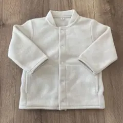 無印良品　80㎝　アウター　白　フリース　カーディガン　オフホワイト
