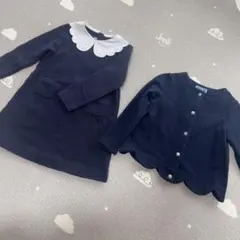 jacadi KIDS ネイビー ワンピース&カーディガン卒園式入園式小学校受験