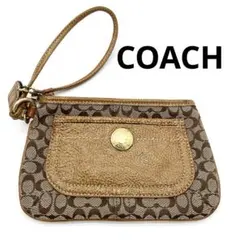 【美品】コーチ　coach　キャンパス　シグネチャー柄　ミニポーチ