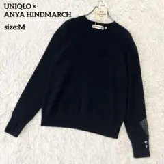 タグ付き未使用✨ユニクロ× アニヤハインドマーチ カシミヤクルーネックセーター紺