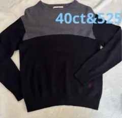 40ct&525♡ウール　セーター　タケオキクチ　ブラック　グレー　ニット　黒