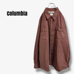 mt23226 コロンビア　コットンワークシャツ　ビッグサイズ　ブラウン　長袖