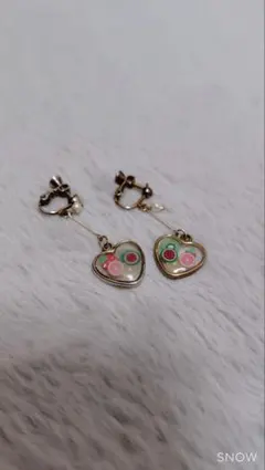 ハート型フルーツモチーフイヤリング