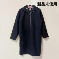 ブラック　フード付き ジップアップ コート シンプル きれいめ