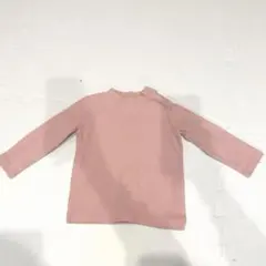 【ユニクロ】リブハイネックT ピンク 80cm