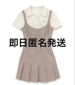 ワンピース Era pleats set mini dress andmary beige andmary Era pleats set mini dress / BE - メルカリ