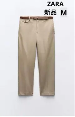 ZARA チノパンツ　M 新品タグ有　ベルト付き