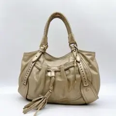 美品 COLE HAAN ハンドバッグ レザー フリンジ トートバッグ　f517