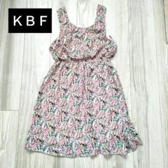 KBF 花柄 ノースリーブ ひざ丈ワンピース　美品
