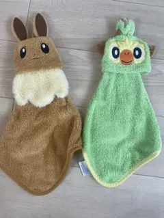 イーブイとサルノリ　ループ付タオル2枚セット