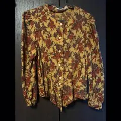 古着 レトロ ブラウス 花柄 昭和 トップス 長袖