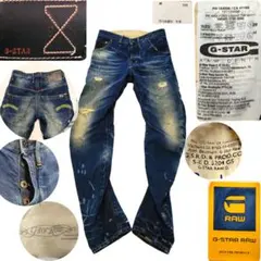 1778【3301】G-STAR RAW 立体裁断 ダメージ加工 3D W28