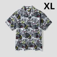 墓場鬼太郎 パターン｜ビッグシルエットオープンカラーシャツ 男女兼用XL