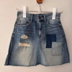 ブラウニー スタンダード　ミニスカート　デニム　ダメージ　リメイク風
