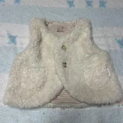 ♡petit main♡プティマイン♡もこもこベビーベスト♡クリーム色♡70♡