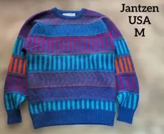 Jantzen USA ウール アクリル ブレンド セーター マルチカラーM