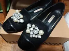 ビジュー付き★ローヒールシューズ