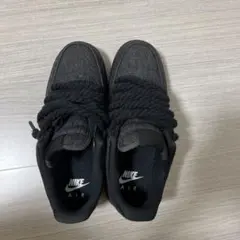 最終価格NIKE Air Force 1 デニム ブラック スニーカーカスタムのサムネイル