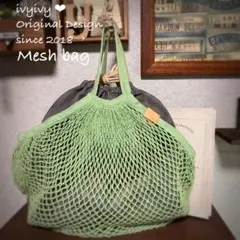 ⭕️vintage染め❗️メッシュグラニーバッグ＆巾着 ⭕️vintage染め❗️ メッシュ グラニーバッグ＆巾着 - メルカリ