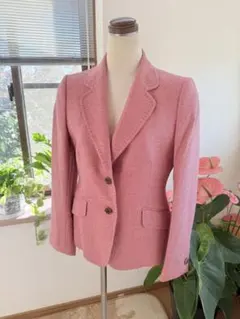 希少・美品 Aquascutum ピンク ジャケット　8万　Ｍ　9号　日本製