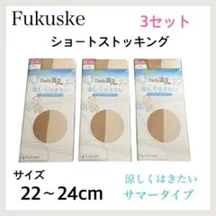 Fukuske ショートストッキング 3セット 22〜24cm クリアヌード