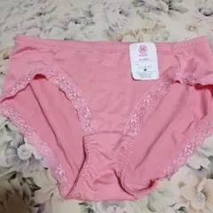 ピンクピーチ Mサイズ 花柄レース付きショーツ新品