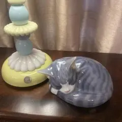 ロイヤルコペンハーゲン　グレー猫　置き物