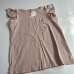 UNIQLO フリル袖 Tシャツ ピンク140cm