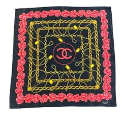 CHANEL カレ 90 スカーフ チェーン メダル ココマーク シルク - メルカリ