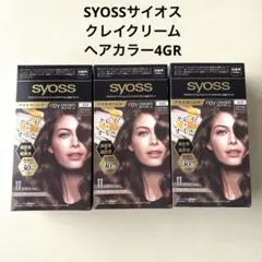 SYOSSサイオス クレイクリーム　ヘアカラー4GR ナチュラルグレージュ計3箱のサムネイル