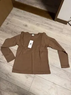 フリル付きブラウン長袖カットソー 140cm