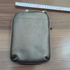 ブラウンレザー スマホショルダーバッグ